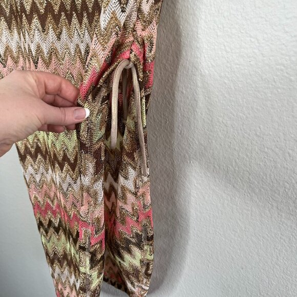 Elif For Jordan Taylor Multicolor Chevron Knit Asymmetrical Skirt Swim Cover-Up - Picture 4 of 10